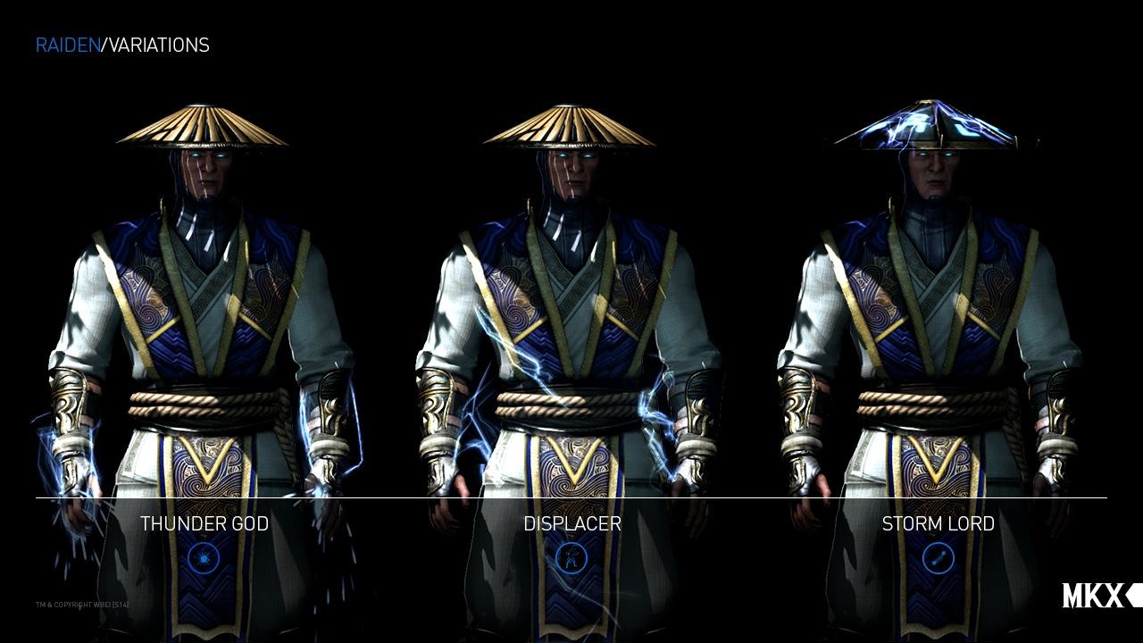 MortalKombatX_RaidenVariations