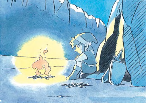 sitting by fire