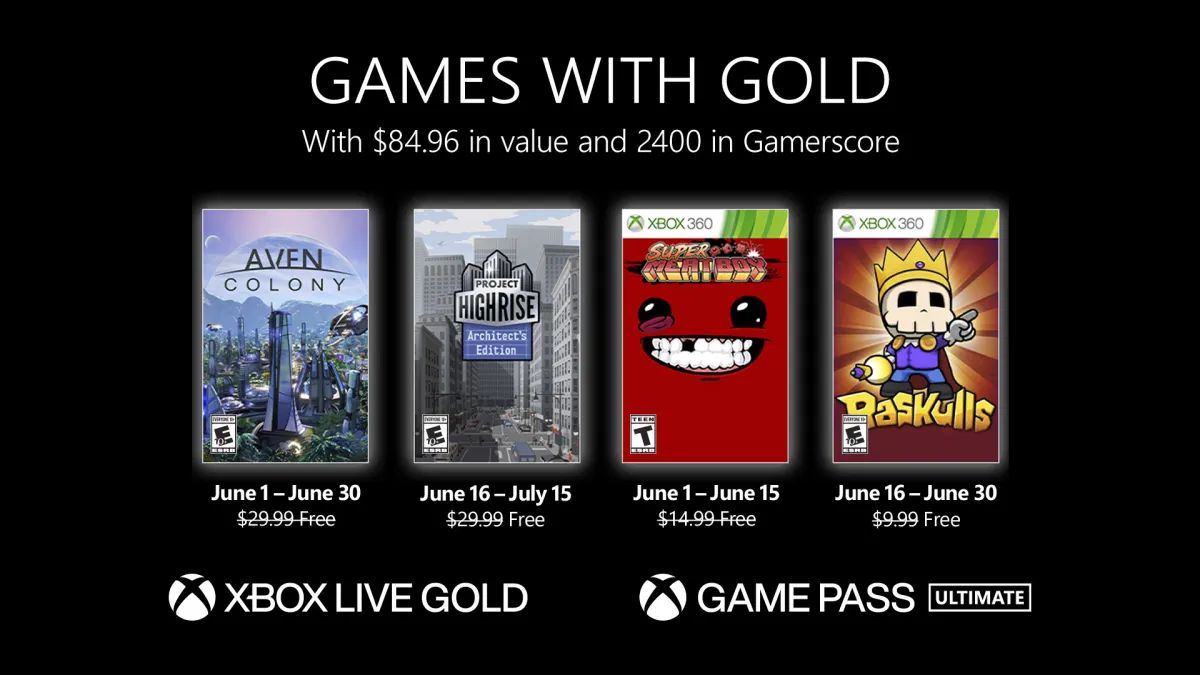 الإعلان عن ألعاب يونيو المجانية لمشتركي Xbox Live Gold