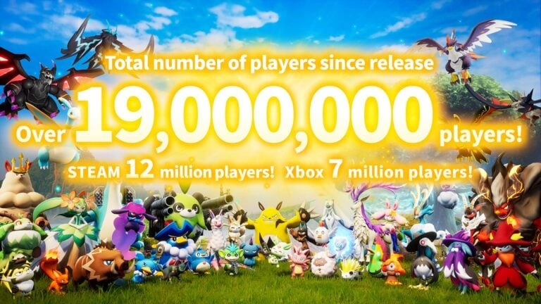Palworld breaks the barrier of 19 million players and more than 12 million copies sold on Steam